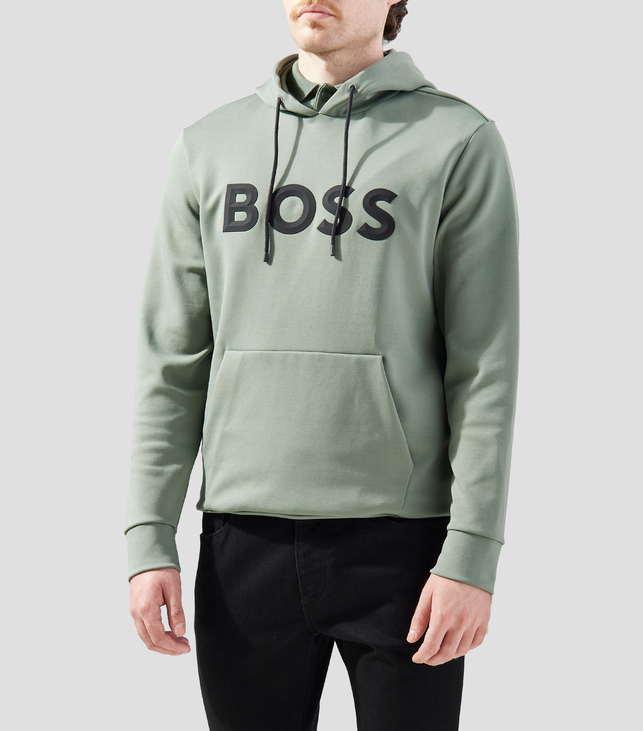 Sudadera con capucha en algodón con logotipo moldeado Hombre